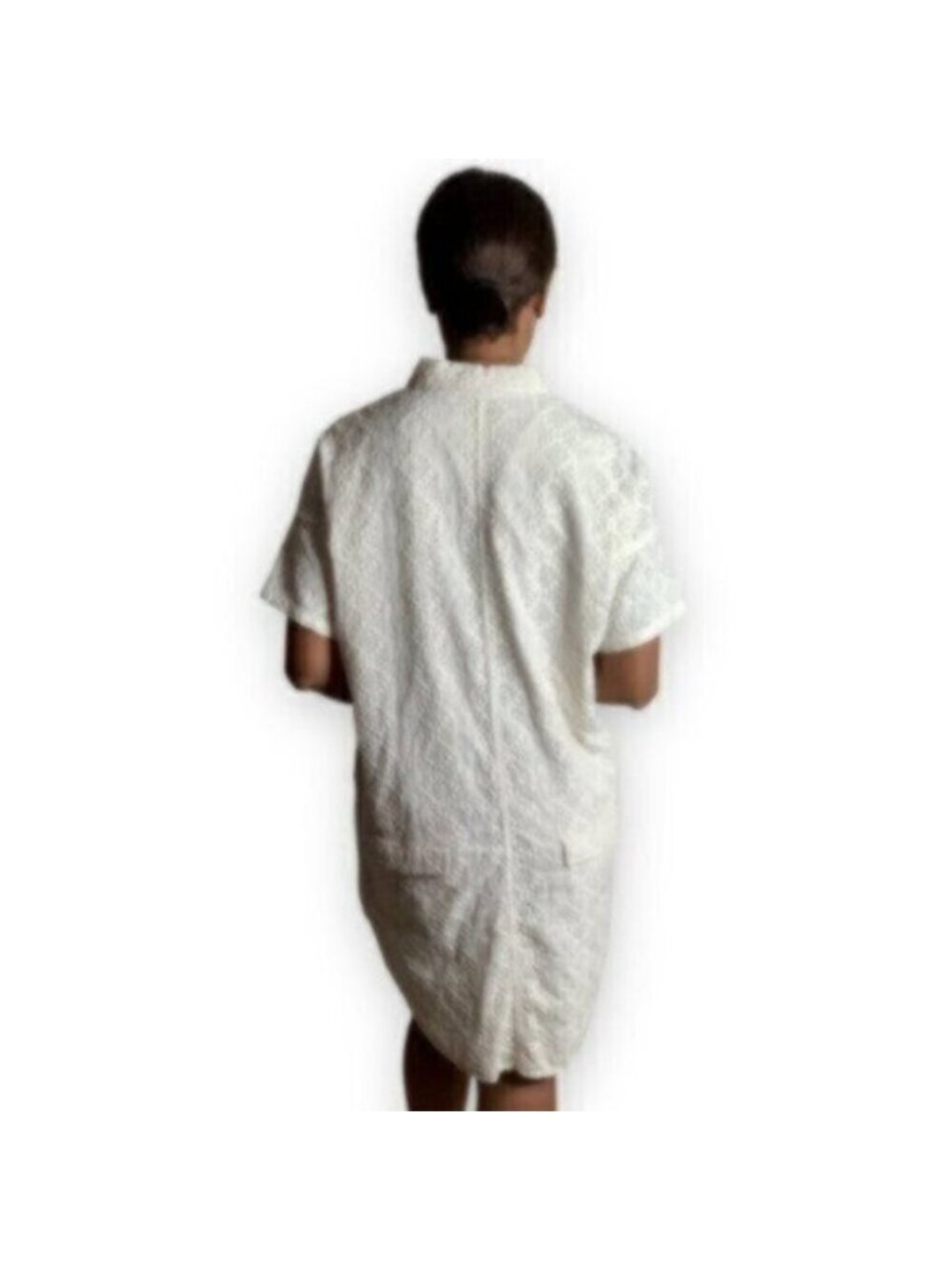 Current Elliott Oversized Smock Eyelet Lace Shirt Dress - Picture 7 of 12